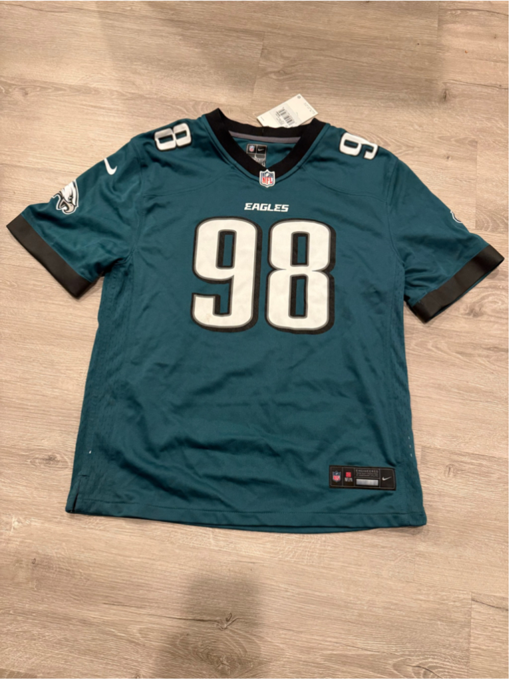 Kids Nike Philadelphia Eagles Jalen Carter Jersey Size L Teal White